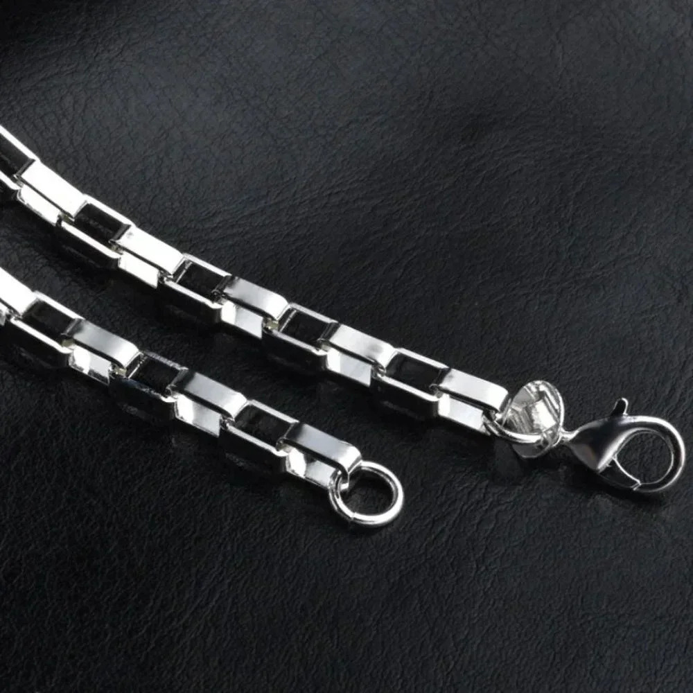 925 Sterling Silver Chain Link Bracelet 4 MM - Picture 3 of 5
